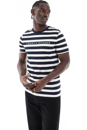 Tommy Hilfiger Logo stripe t-shirt in and white