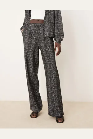 JDY Check wide leg trousers co-ord in