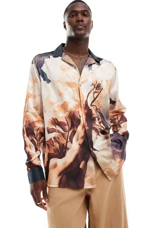 ASOS Relaxed revere shirt with placement print