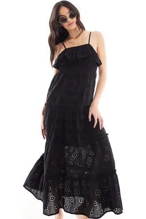 Iisla & Bird Maxi strappy broderie beach dress in