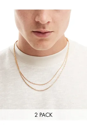 ASOS 2 pack skinny chain necklace set in tone
