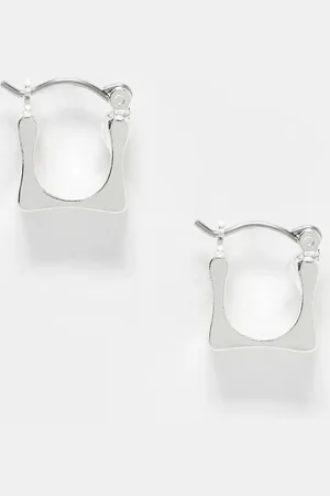 Reclaimed Unisex square huggie hoops in