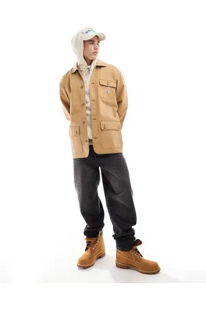Wrangler Casey Jones workwear herringbone chore jacket in beige