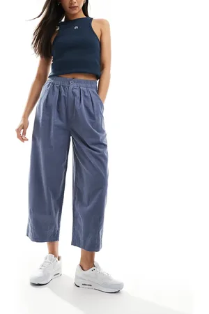ASOS Cord cropped balloon trousers in