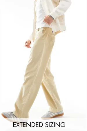 ASOS Baggy fit corduroy trouser in stone