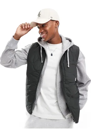 Only & Sons Onion quilted gilet in dark