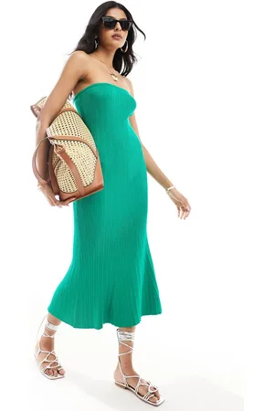 Style Cheat Knitted bandeau midi dress in