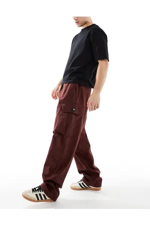 Vans Range baggy tapered trousers with elastic waist in dark