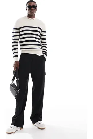 Tommy Hilfiger Essential jumper in off white and navy