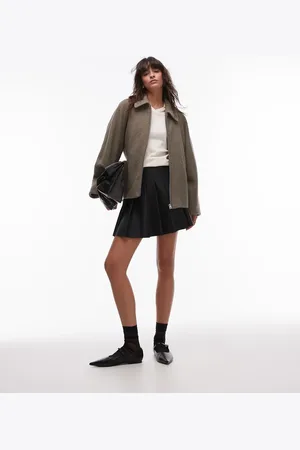 MANGO Felted bomber jacket in khaki