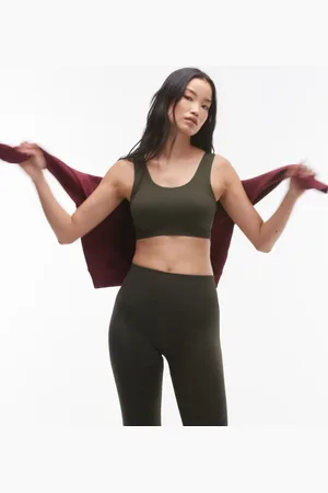 ARKET Seamless super soft bra top with contouring in khaki