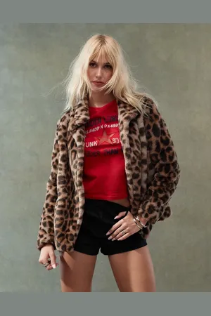 Lioness Exclusive faux fur coat in leopard print