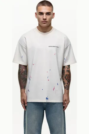 Good For Nothing Oversized t-shirt with paint splatter print in off