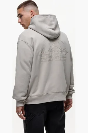 Good For Nothing Zip up washed hoodie in beige