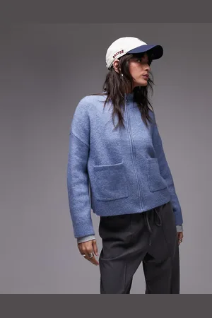 SELECTED Femme zip thru alpaca blend fluffy cardigan with pockets in