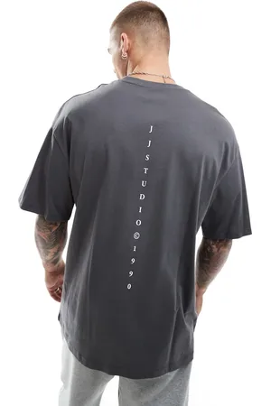 JACK & JONES Oversized studio back print t-shirt in charcoal