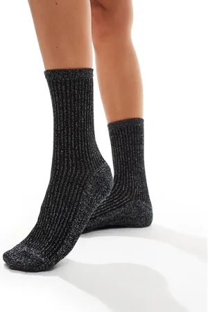 Pieces® Glitter stripe socks in