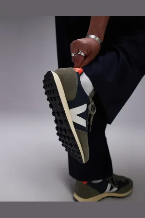 Veja Rio Branco suede trainer in navy and grey alveomesh
