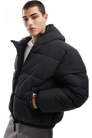 Bershka Puffer jacket with hood in