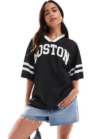 ASOS Airtex football jersey top with boston graphic in
