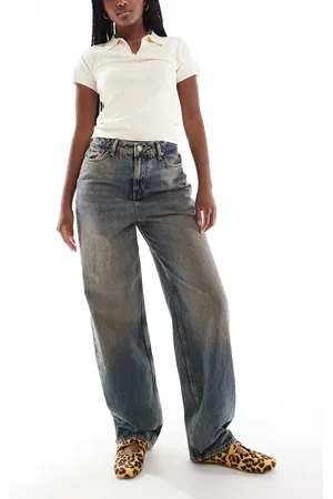 JJXX Erin baggy mid rise jeans in wash