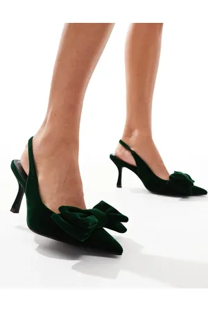 ASOS Sapphire bow detail mid heeled shoes in