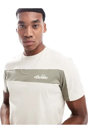 Ellesse Baloncieri stripe logo t-shirt in beige