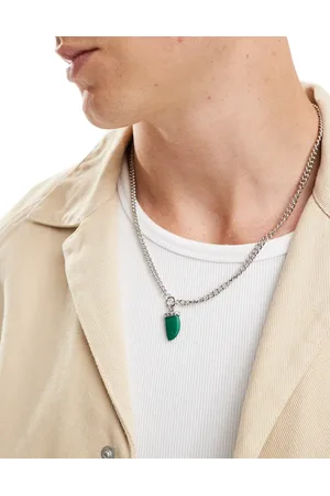 Icon Brand Seventies city green tusk pendant necklace in