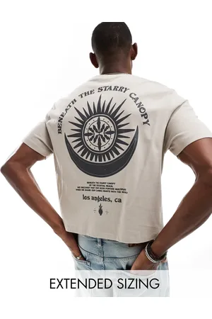 ASOS Relaxed t-shirt in stone with back print
