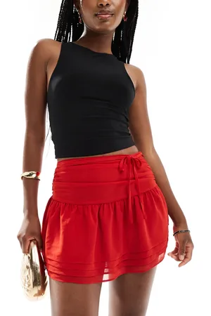 Kaiia Ruffle hem tie detail mini skirt in