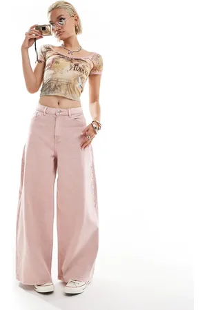 Monki Stud flare trousers in
