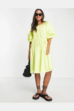 Y.A.S Ruched puff sleeve mini dress in