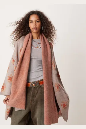 Free People Scarf effect printed longline cardigan in