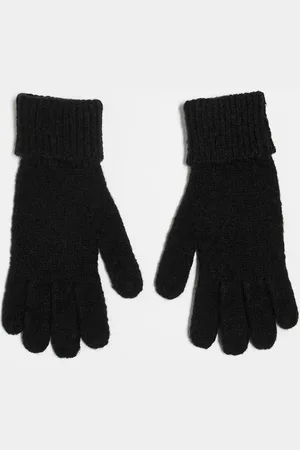 Pieces® Pyron fluffy ribbed gloves in
