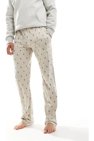 Ralph Lauren Lounge jogger with all over pony logo in cream