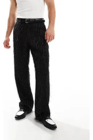 ASOS Smart wide leg trousers with fringe details in