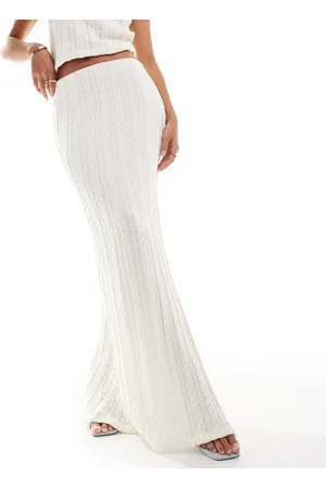 Y.A.S Cable knit maxi skirt co-ord in cream - CREAM