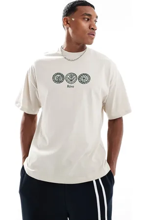 SELECTED Oversized t-shirt with small circle print in cream