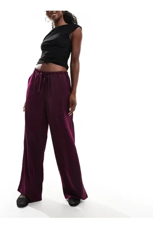 ASOS Satin pull on trouser in plum