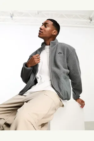 Nike Club+ full zip fleece in charcoal