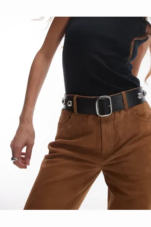 MANGO Studded low waisted belt in