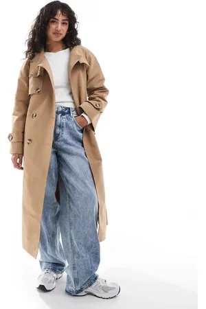 VERO MODA Trench coat with quilted lining in camel