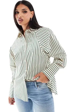 River Island Striped poplin shirt in mid