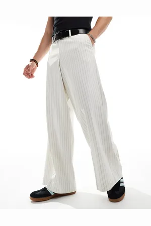 ASOS Smart loose leg trousers in pin stripe