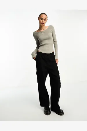 Weekday Nadina fine knit jumper with scoop neck in