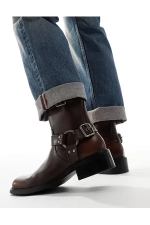 ASOS Chelsea biker boots in with buckles
