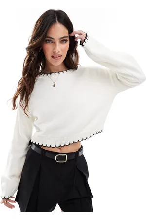 Miss Selfridge Blanket stitch knitted jumper