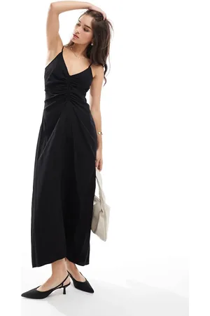 Y.A.S Cami maxi dress with ruched front in