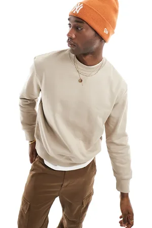 ASOS Heavyweight oversized sweatshirt 400gsm in beige