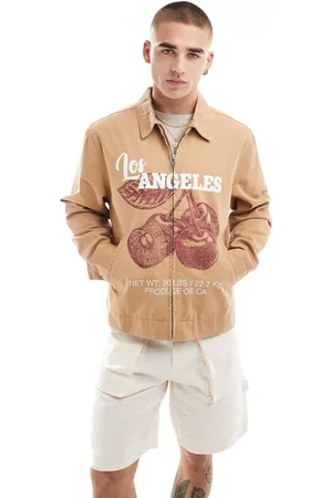 PACSUN Cherry zip through jacket in tan